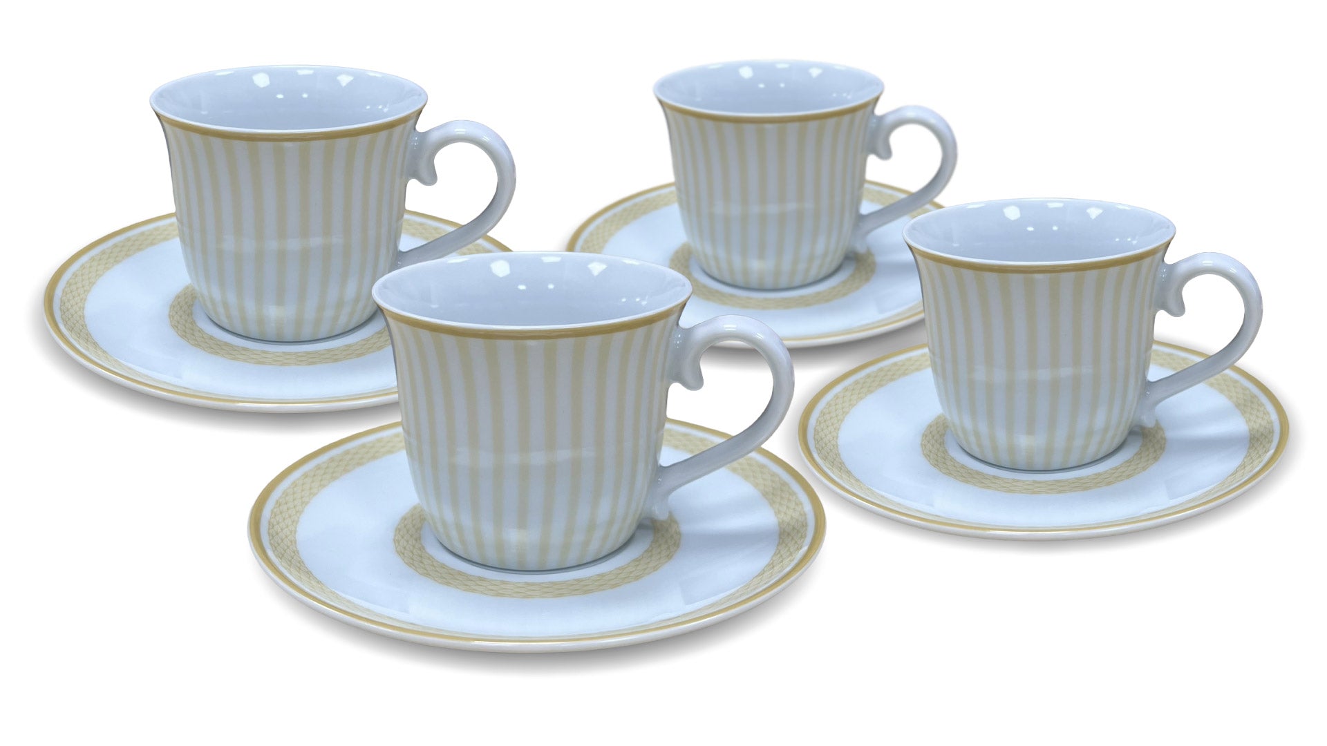 Egyptian Hall Tea Cup and Saucer – Set of Four
